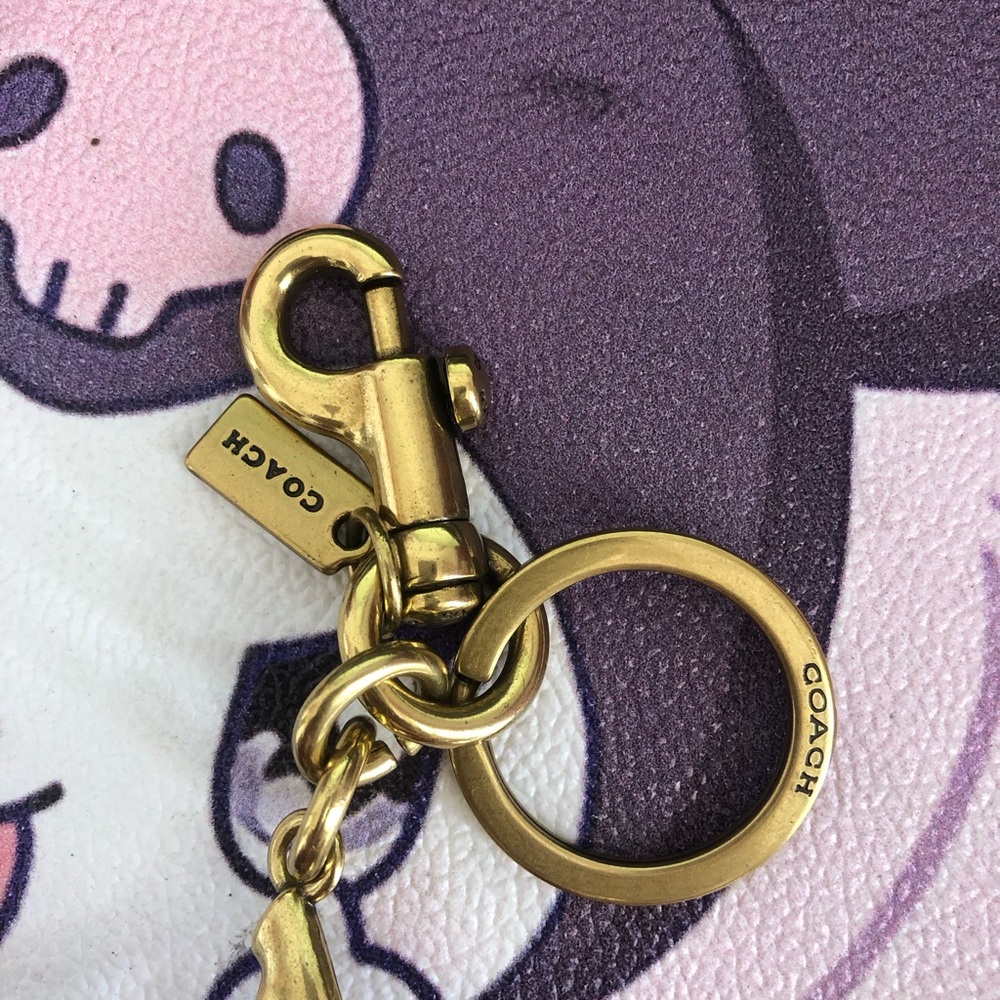 Coach Gold-Tone Red Glitter Cherry Key Charm - Picture 3 of 4